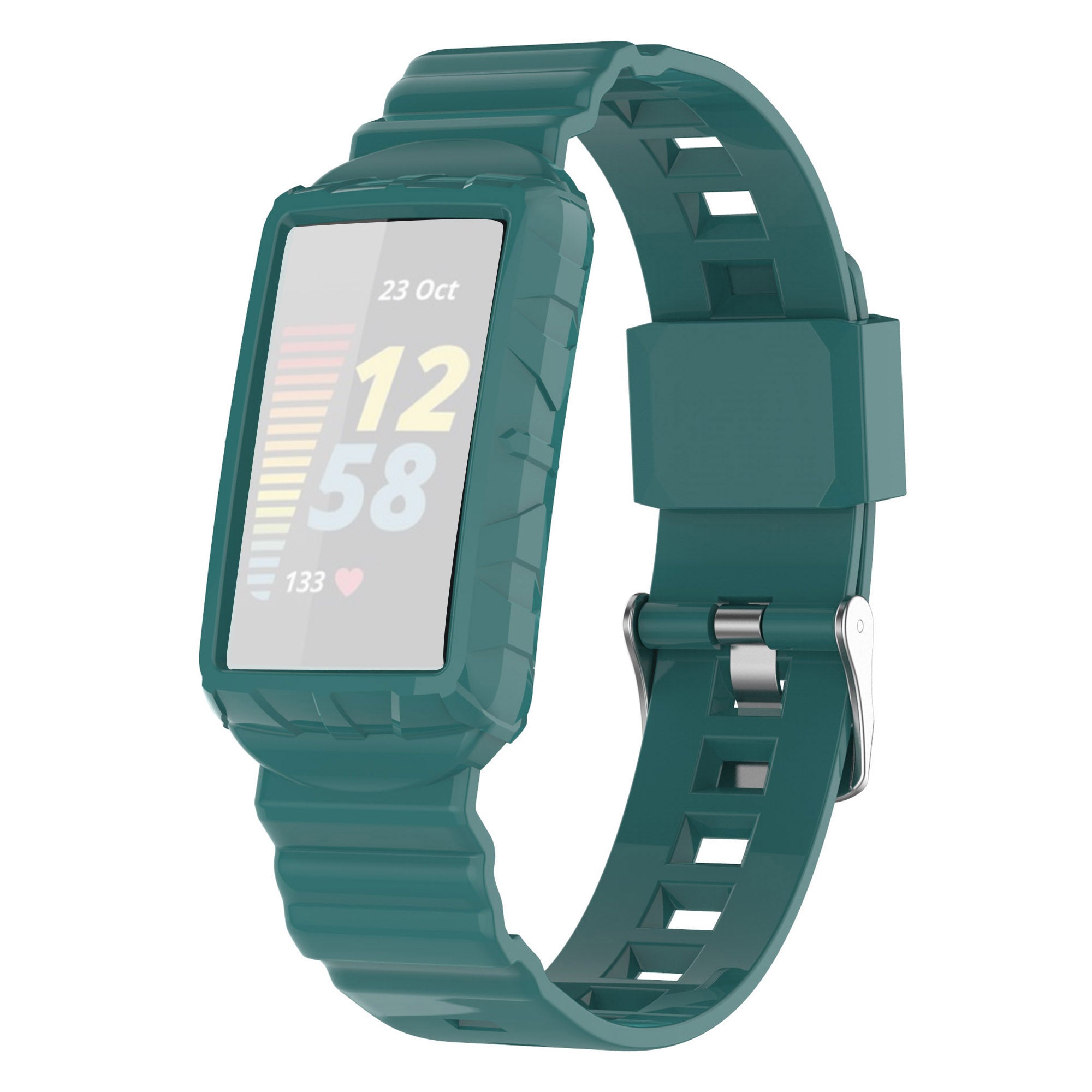 For Fitbit Charge 6 5 Silicone Watch Band Adjustable Wrist Strap with Anti-scratch Watch Case For Fitbit Charge 6 5 Silicone Watch Band Adjustable Wrist Strap with Anti-scratch Watch Case